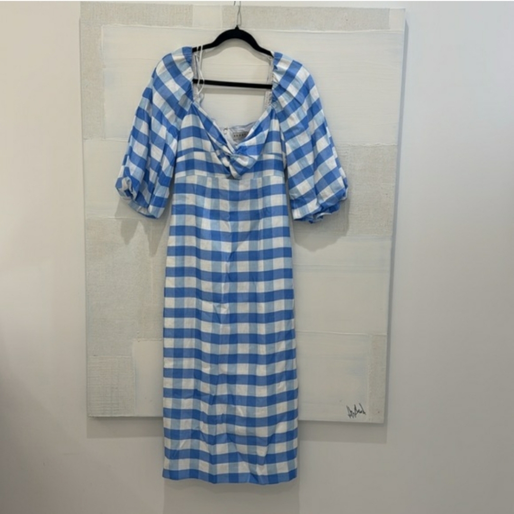 NWT Rhode Noa Linen Dress in Gingham
